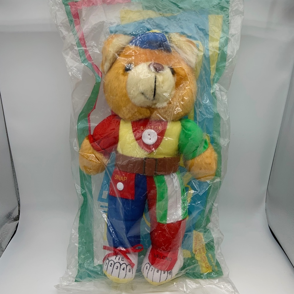 Vintage Gary Charles Teach Me Teddy Dress Me Bear Learning Toy SEALED!
